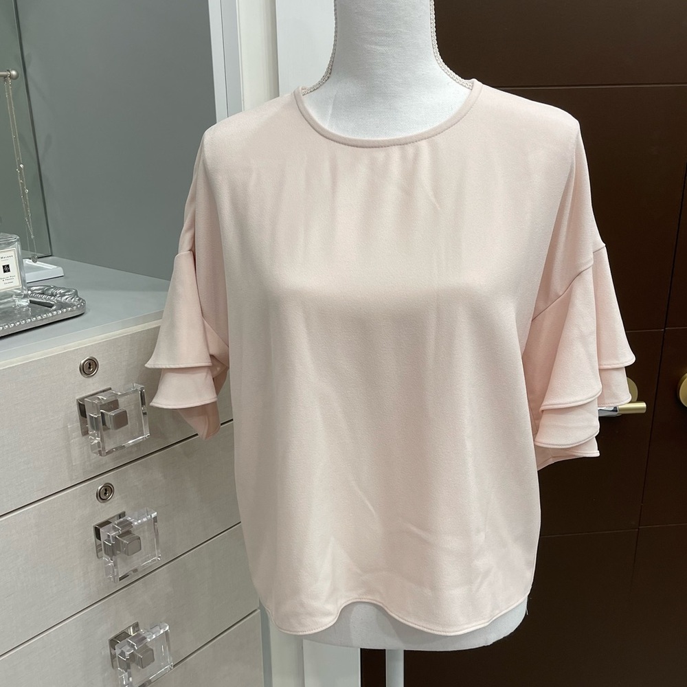Saks Fifth Avenue Pink Bell Sleeve Top